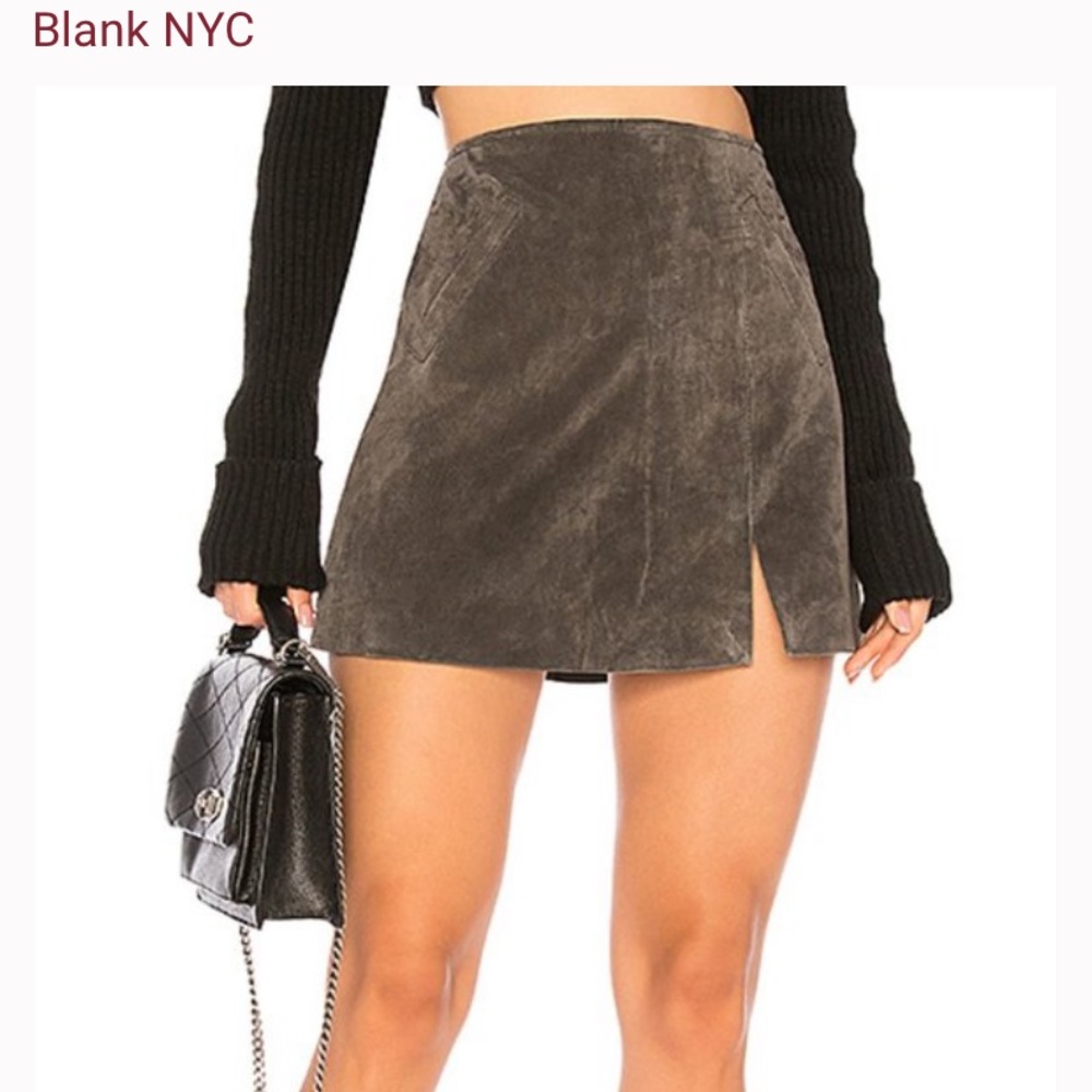 NWT Blank NYC faux suede mini skirt